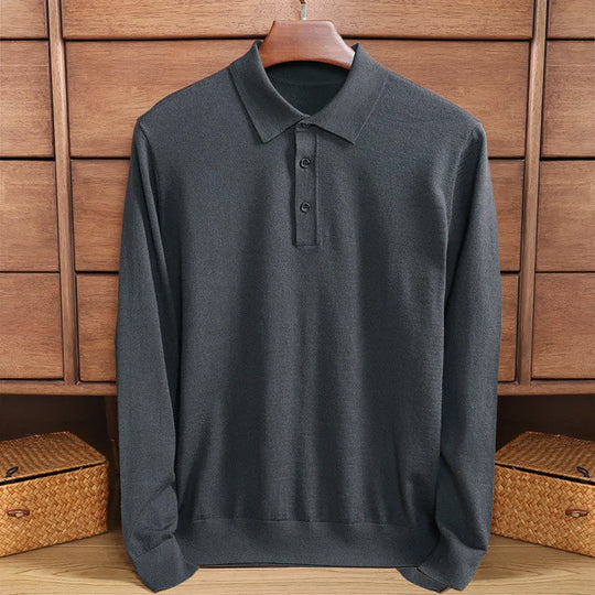 Classic Long Sleeve Polo Shirt for Men