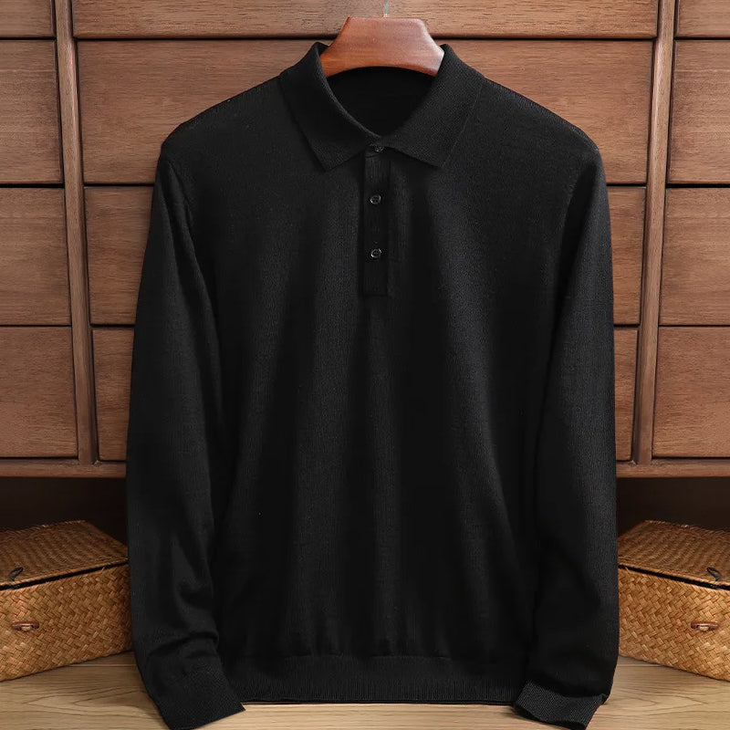 Classic Long Sleeve Polo Shirt for Men