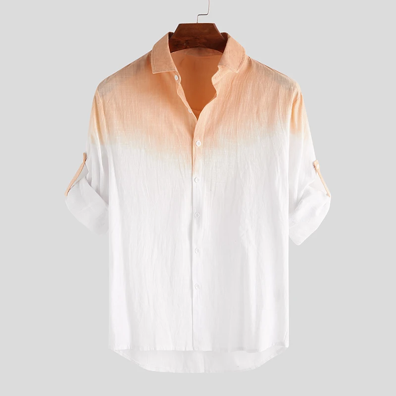 Colour Faded Linen Summer Shirt for Men