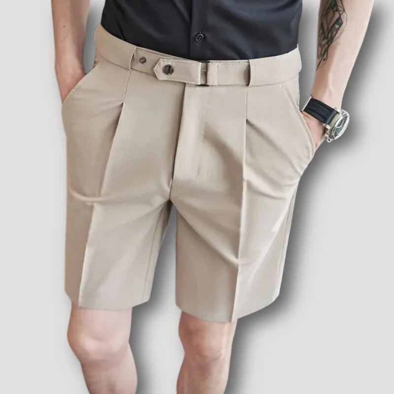 Stylish Straight Pleated Chino Shorts for Men