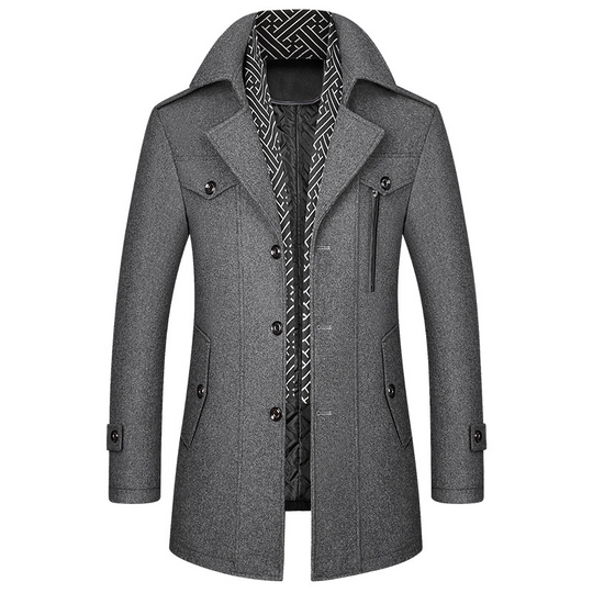 Luxe Woolly Trench Coat for Men