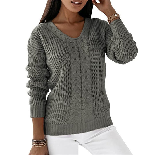 Women's Warm Knitted Sweater - Cozy and Soft