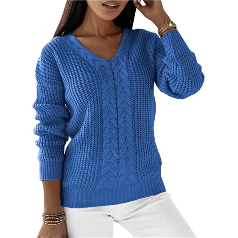 Women's Warm Knitted Sweater - Cozy and Soft