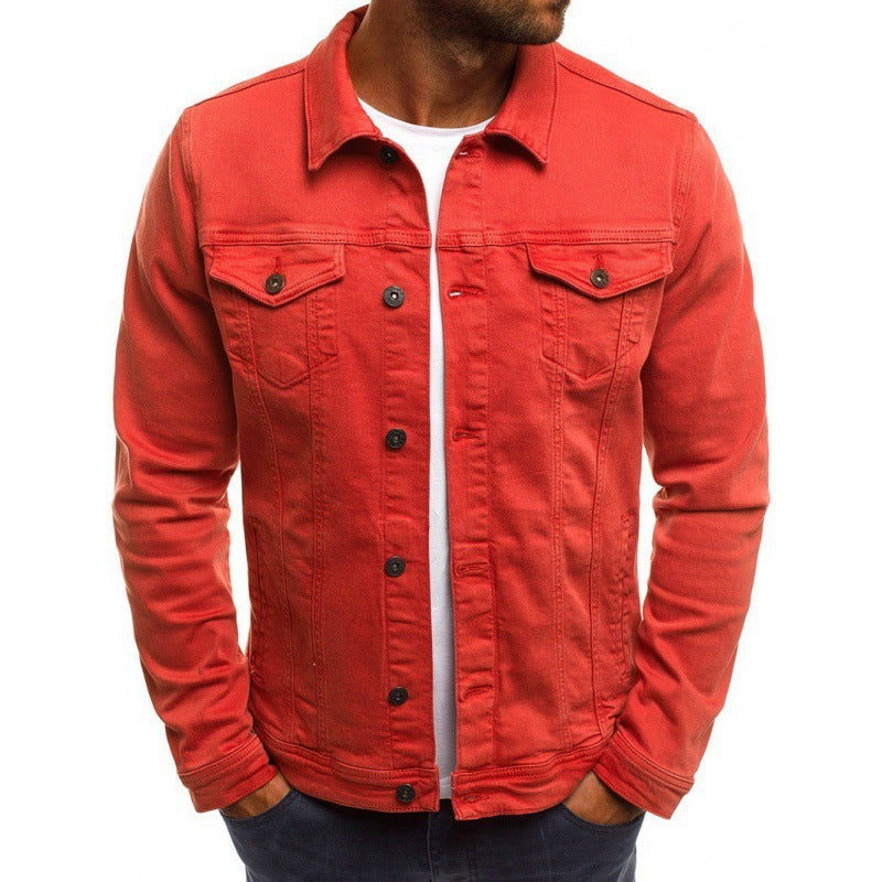 Comfortable Casual Cotton Denim Jacket for Men