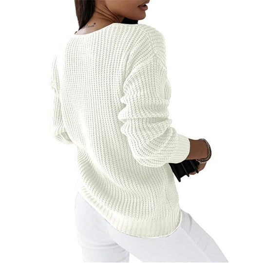 Women's Warm Knitted Sweater - Cozy and Soft