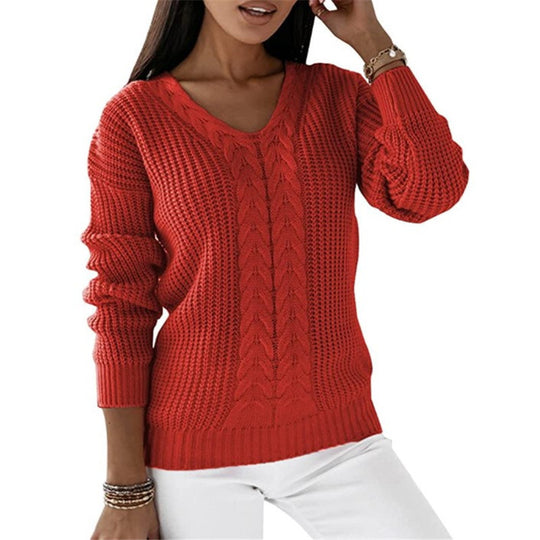 Women's Warm Knitted Sweater - Cozy and Soft