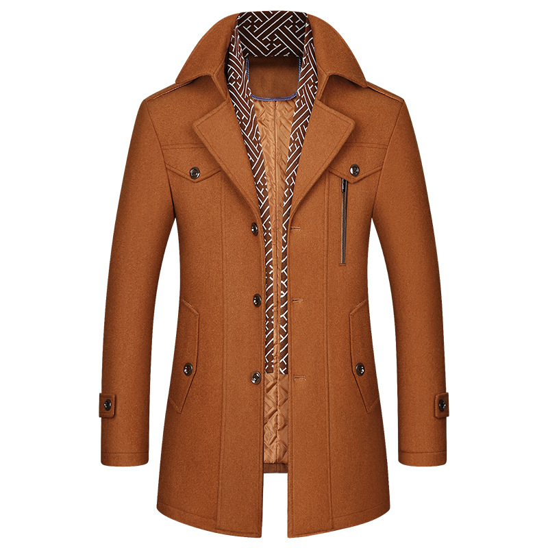 Luxe Woolly Trench Coat for Men