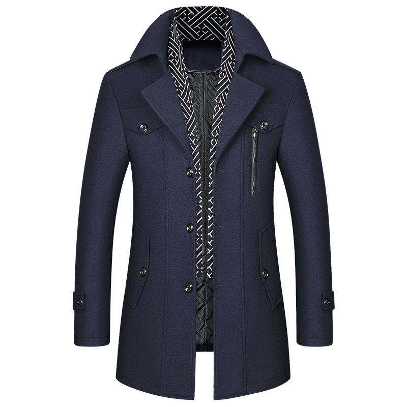 Luxe Woolly Trench Coat for Men