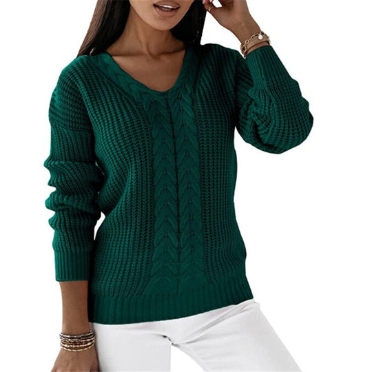 Women's Warm Knitted Sweater - Cozy and Soft