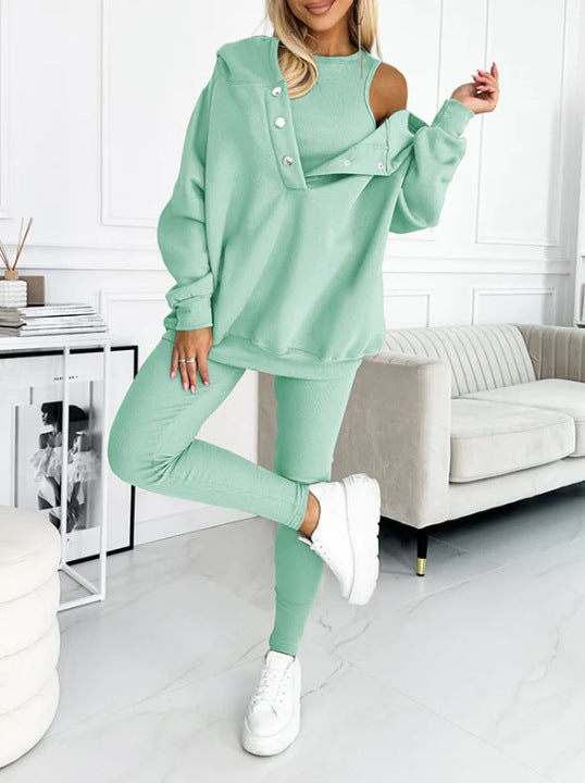 Women's Versatile 3-Piece Lounge Sweatsuit