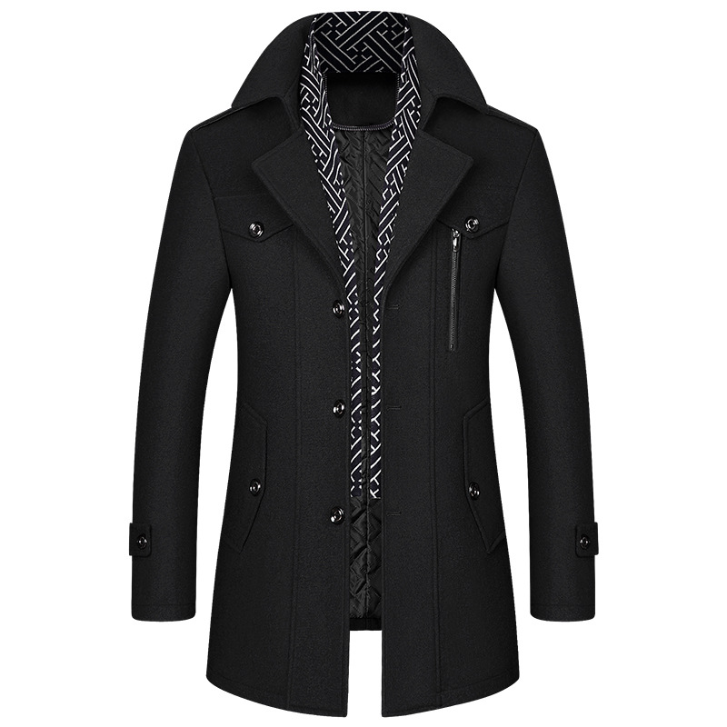 Luxe Woolly Trench Coat for Men