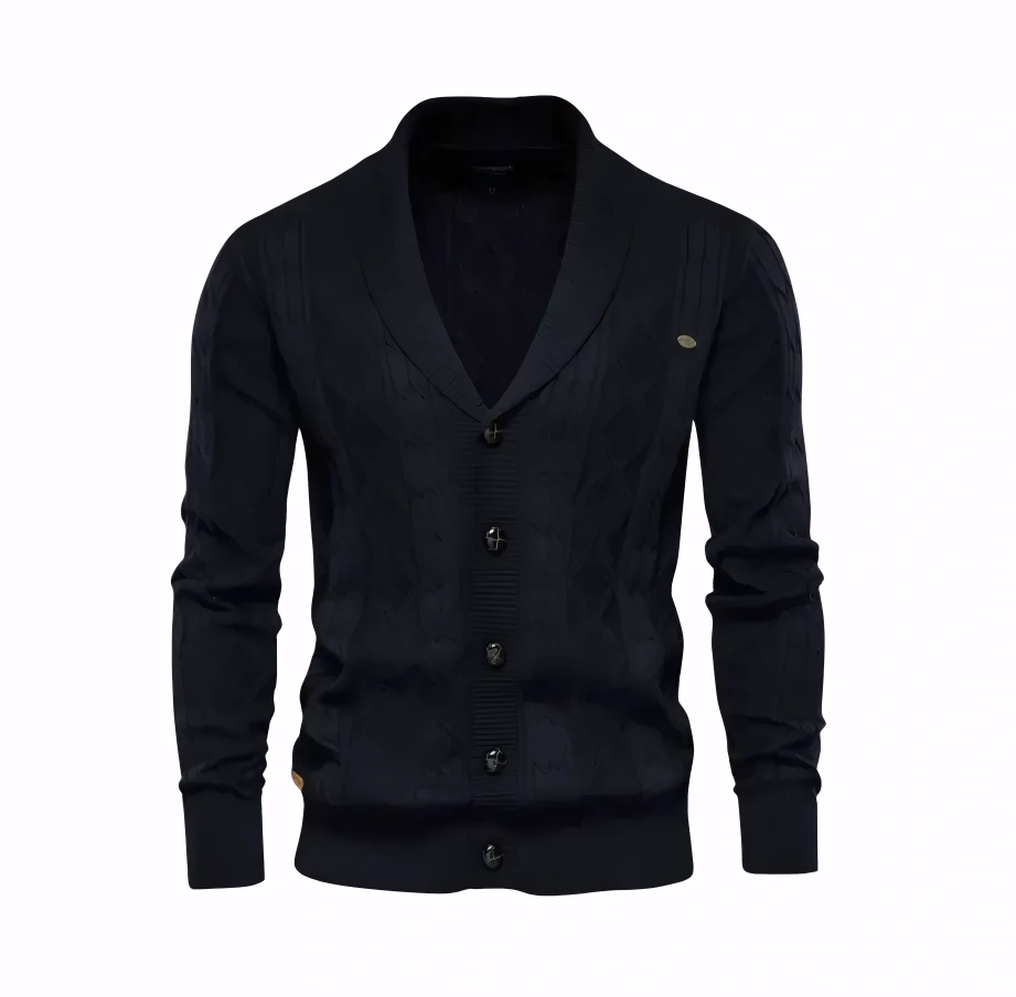 Men's Luxurious Quilted Knit Cardigan