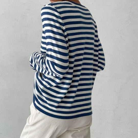 Classic Striped Long-Sleeve Top for Women