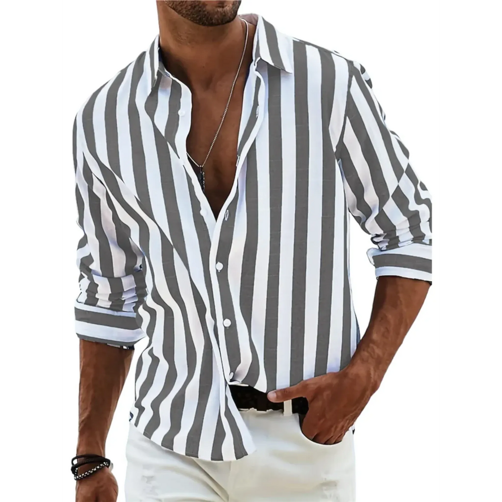 Men's Long Sleeve Striped Shirt