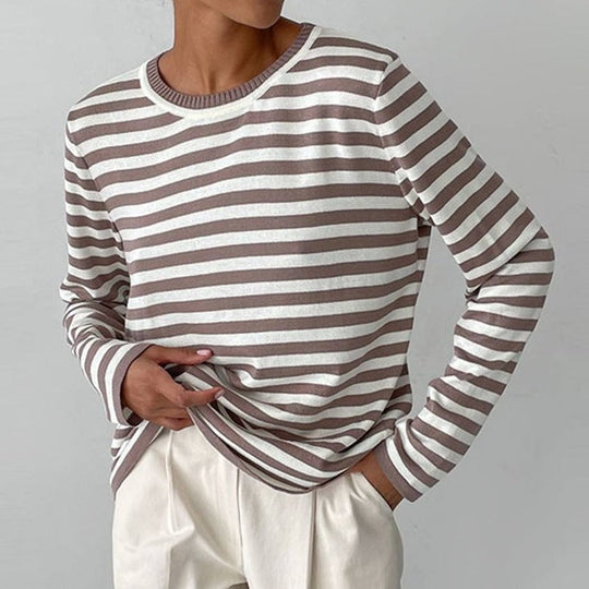 Classic Striped Long-Sleeve Top for Women