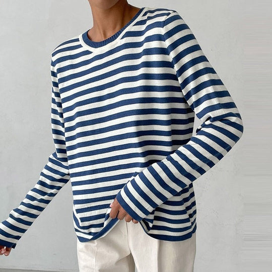 Classic Striped Long-Sleeve Top for Women