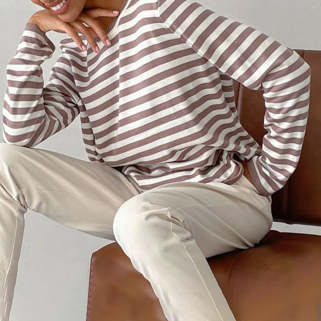 Classic Striped Long-Sleeve Top for Women