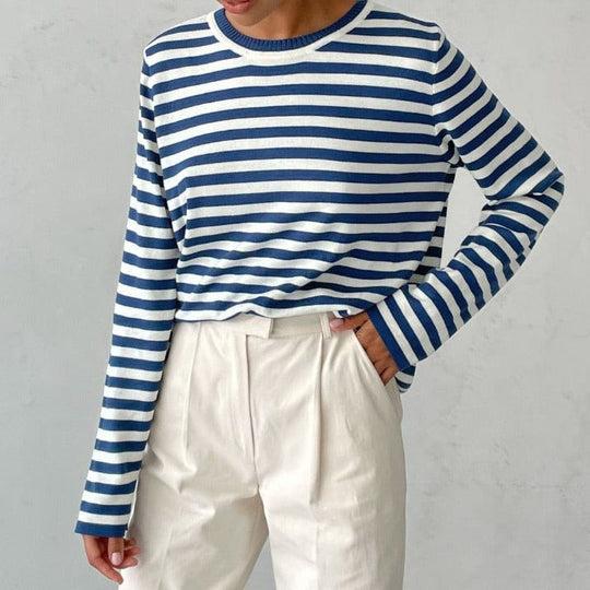 Classic Striped Long-Sleeve Top for Women