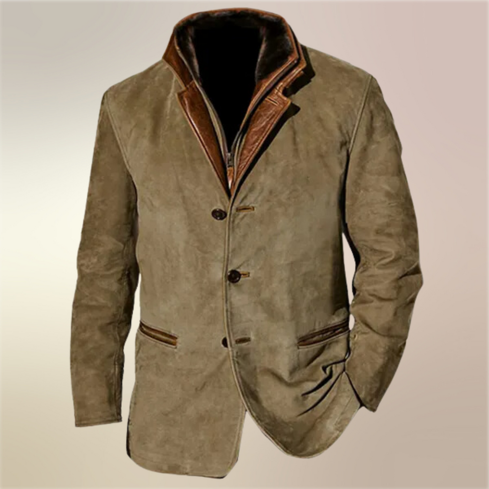 Buttoned Vintage Winter Coat for Men