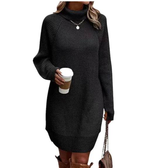 Elegant Knitted Cold-Weather Dress for Women