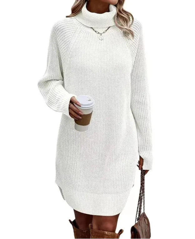 Elegant Knitted Cold-Weather Dress for Women