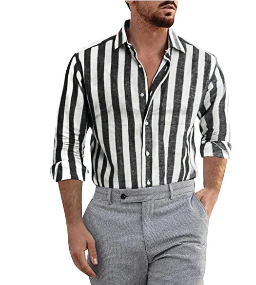 Striped Long Sleeve Shirt for Men