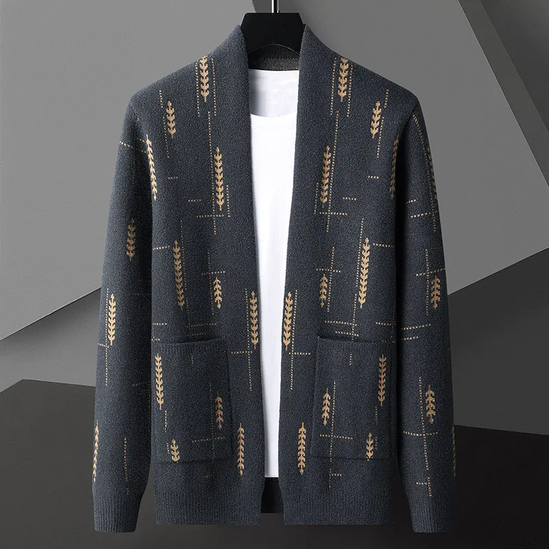 Luxury Patterned Cardigan for Men