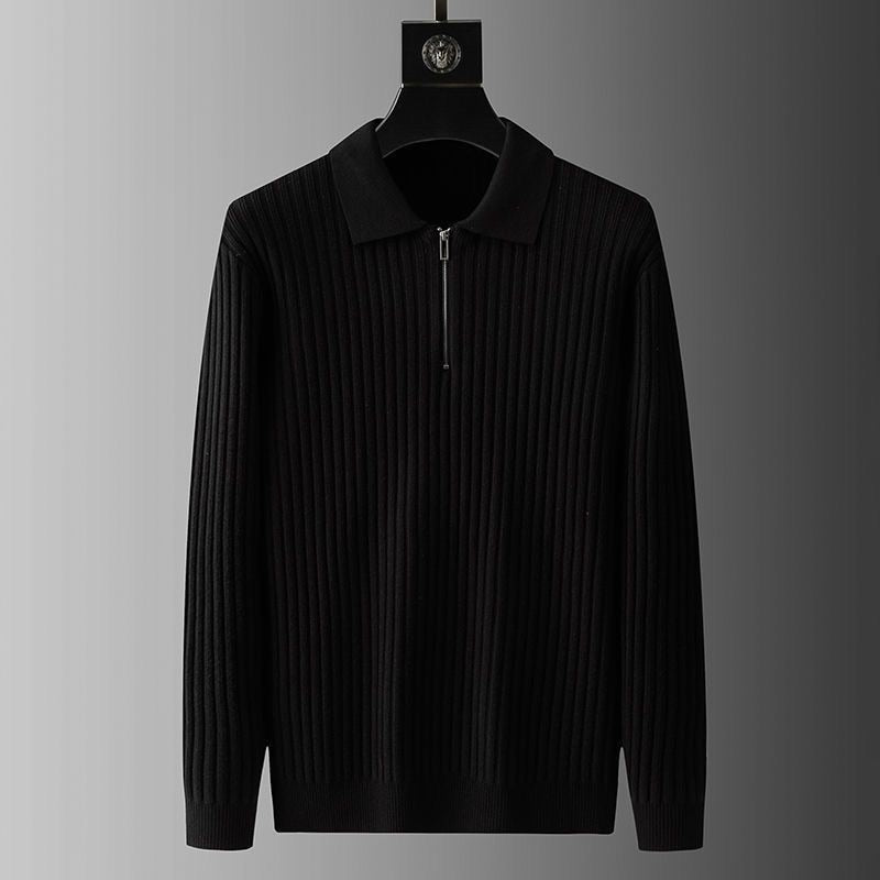 Luxury Men's Polo Sweater with Zip