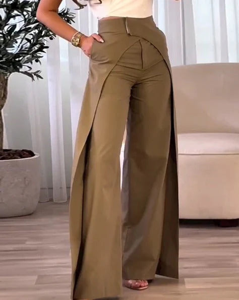 Elegant Wide High-Waisted Trousers for Women