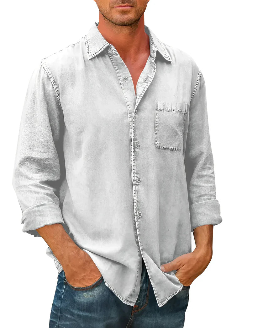 Men's Casual Long-Sleeve Shirt with Soft Fabric