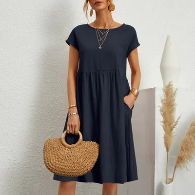 Women's Cotton Round Neck Dress