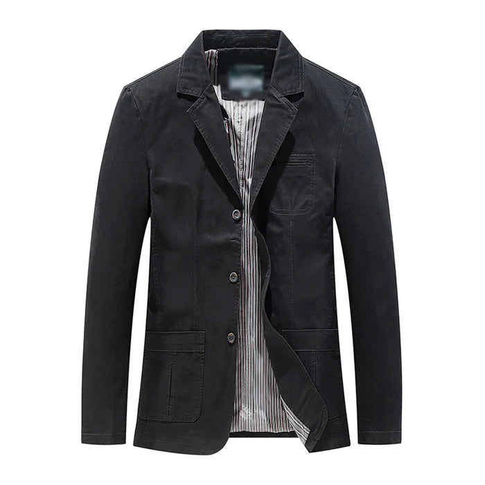 Canvas Lapel Blazer With Pockets For Men - Armoire Melbourne