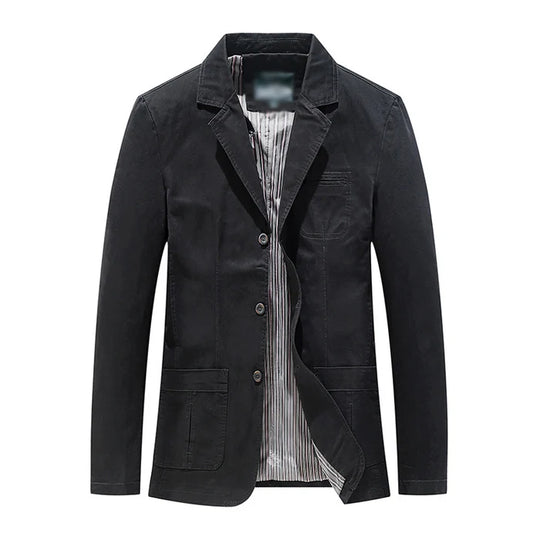 Canvas Lapel Blazer With Pockets For Men - Armoire Melbourne