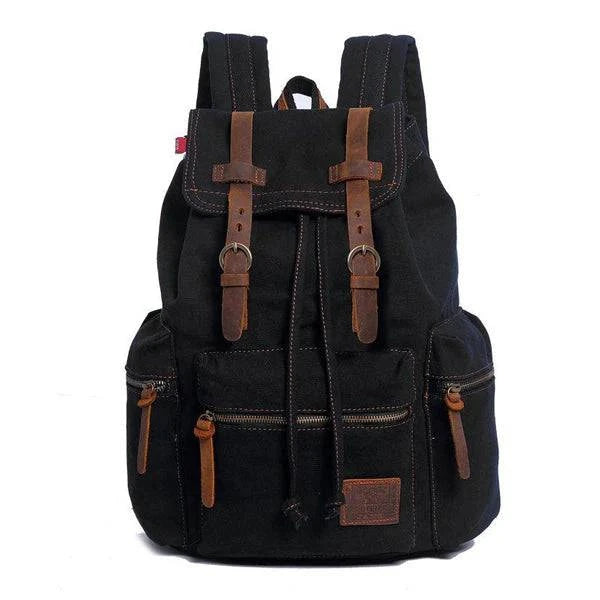 Canvas Multi-Pocket Flap Backpack for Men - Armoire Melbourne
