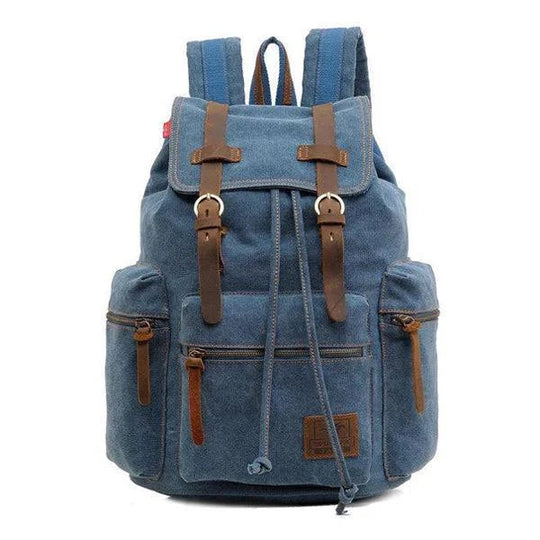 Canvas Multi-Pocket Flap Backpack for Men - Armoire Melbourne