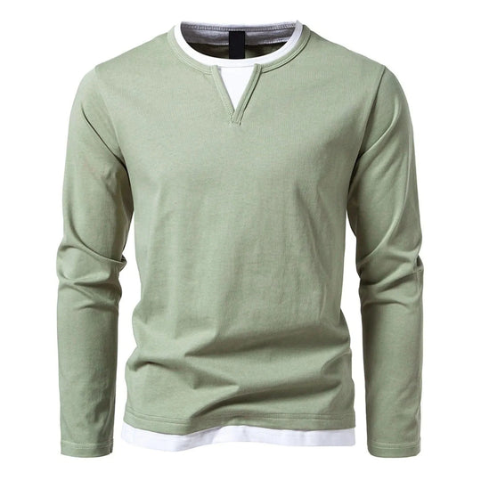 Men's Long-Sleeved V-Neck T-Shirt