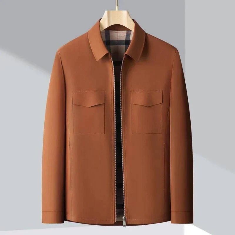 Checked Lined Zip Jacket with Tailored Collar - Armoire Melbourne