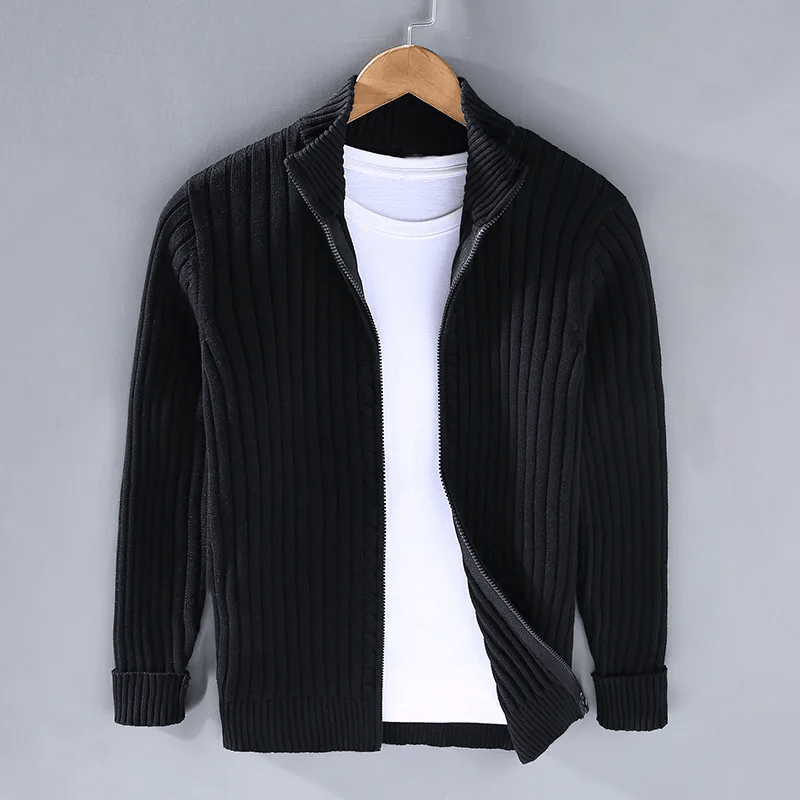 Classic Ribbed Knit Cardigan for Men - Armoire Melbourne