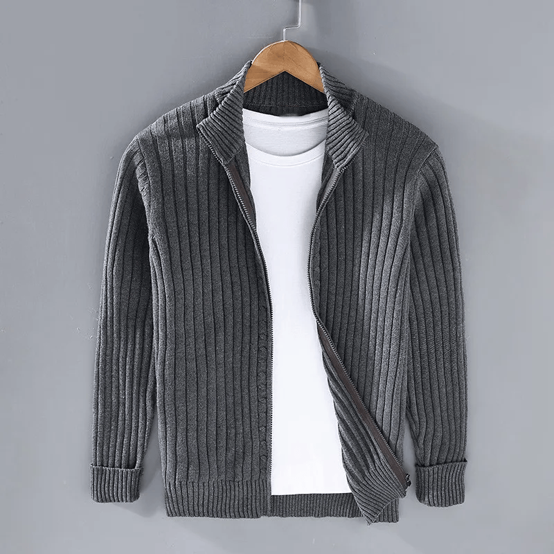 Classic Ribbed Knit Cardigan for Men - Armoire Melbourne