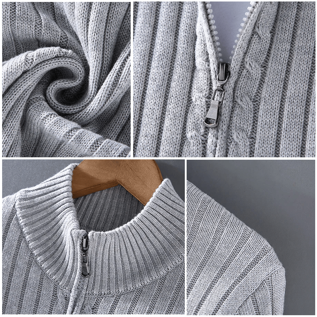 Classic Ribbed Knit Cardigan for Men - Armoire Melbourne
