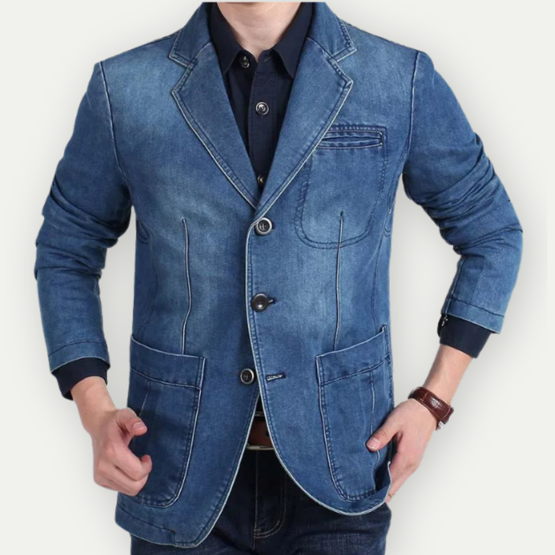 Denim Blazer with Three Pockets - Armoire Melbourne