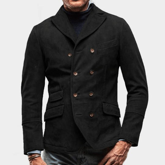 Double Buttoned Suede Blazer for Men - Armoire Melbourne