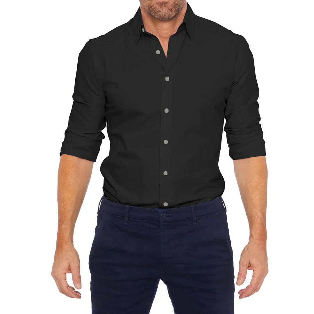 Men's Wrinkle-Free Zip Shirt