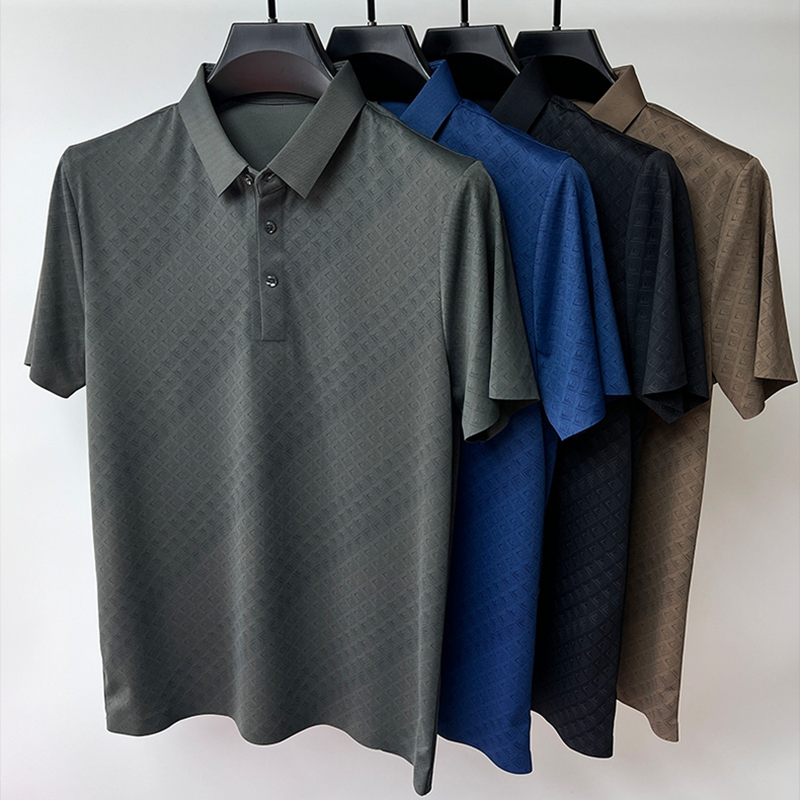 Men's Silky Patterned Polo Shirt