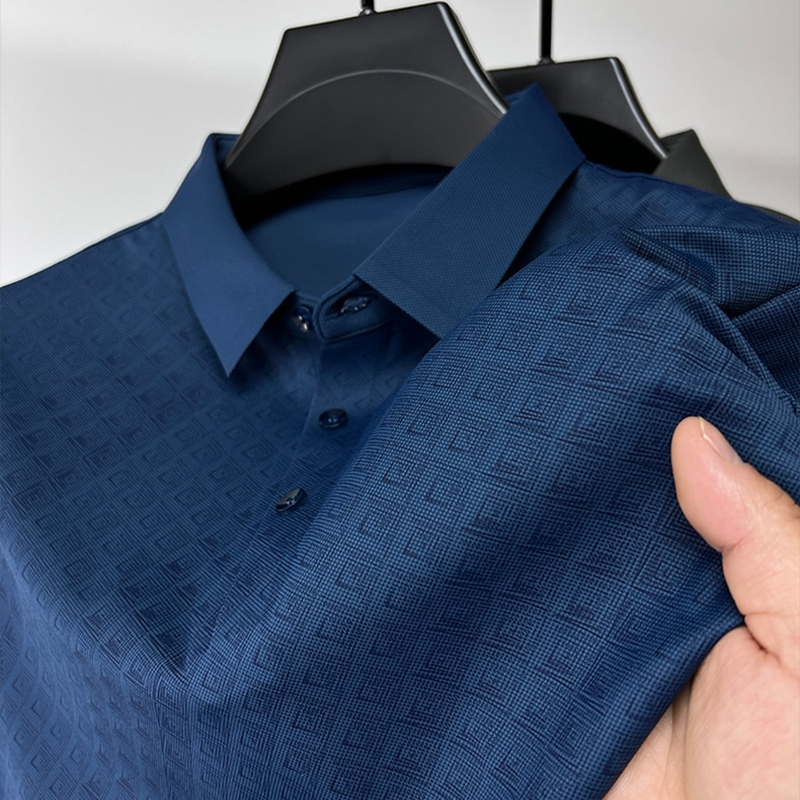 Silky Patterned Polo Shirt For Men