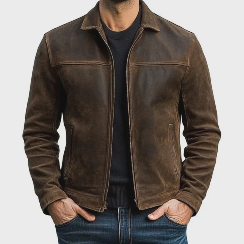 Men's Zipper Leather Jacket