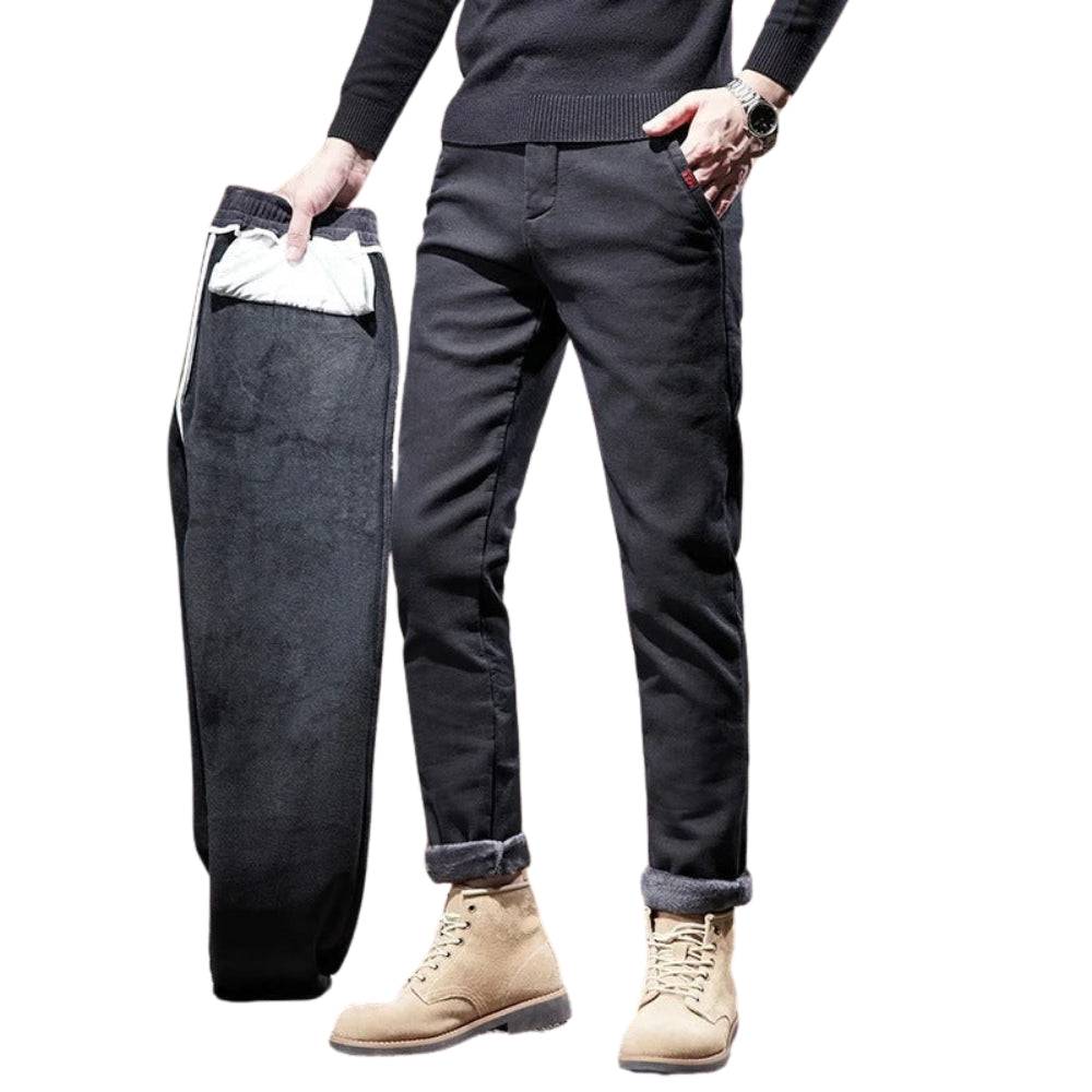 Fleece-Lined Winter Pants with Straight Leg Fit - Armoire Melbourne