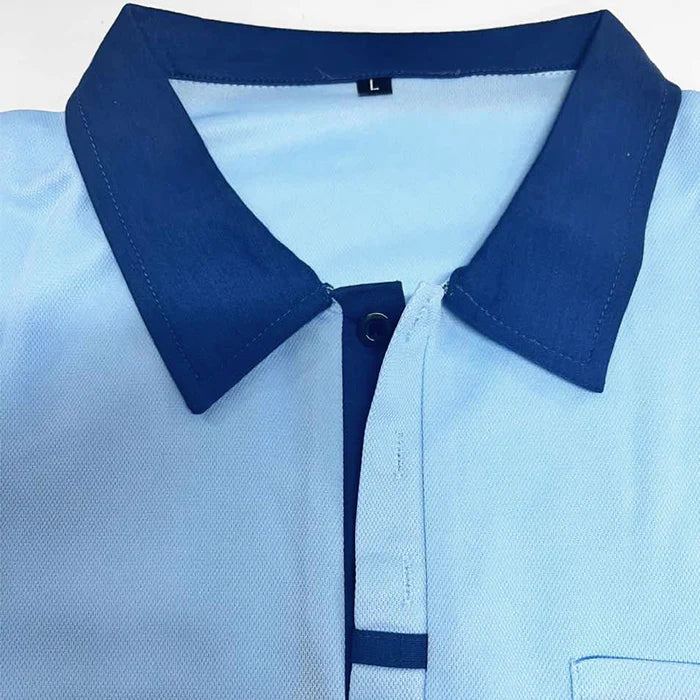 Men's Casual Color Block Pocket Polo Shirt