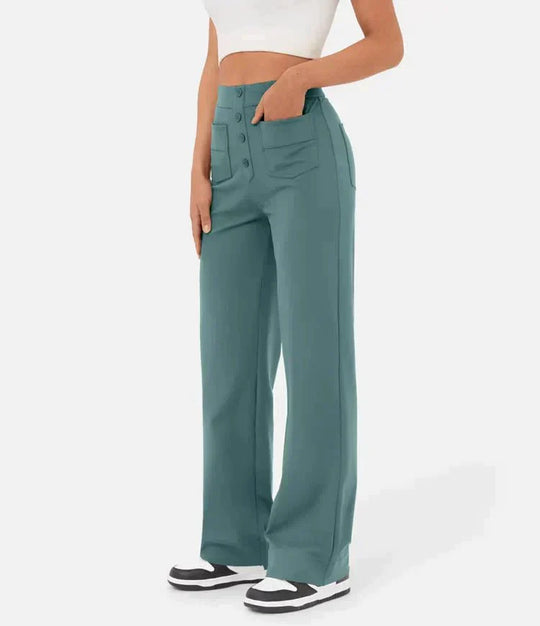 Women's High-waisted elastic casual pants