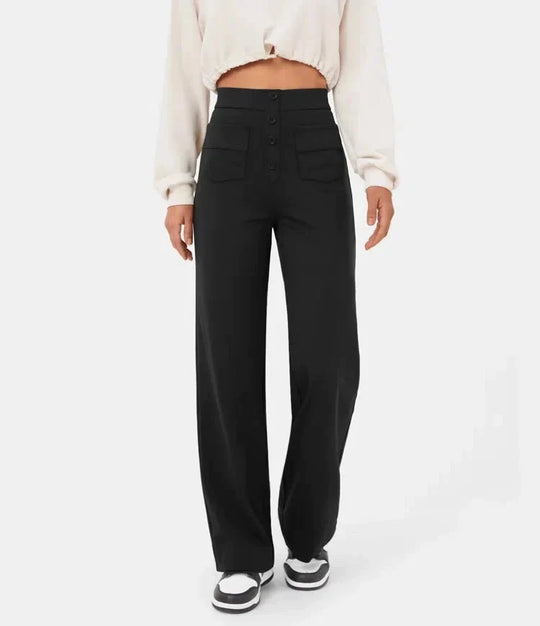 Women's High-waisted elastic casual pants